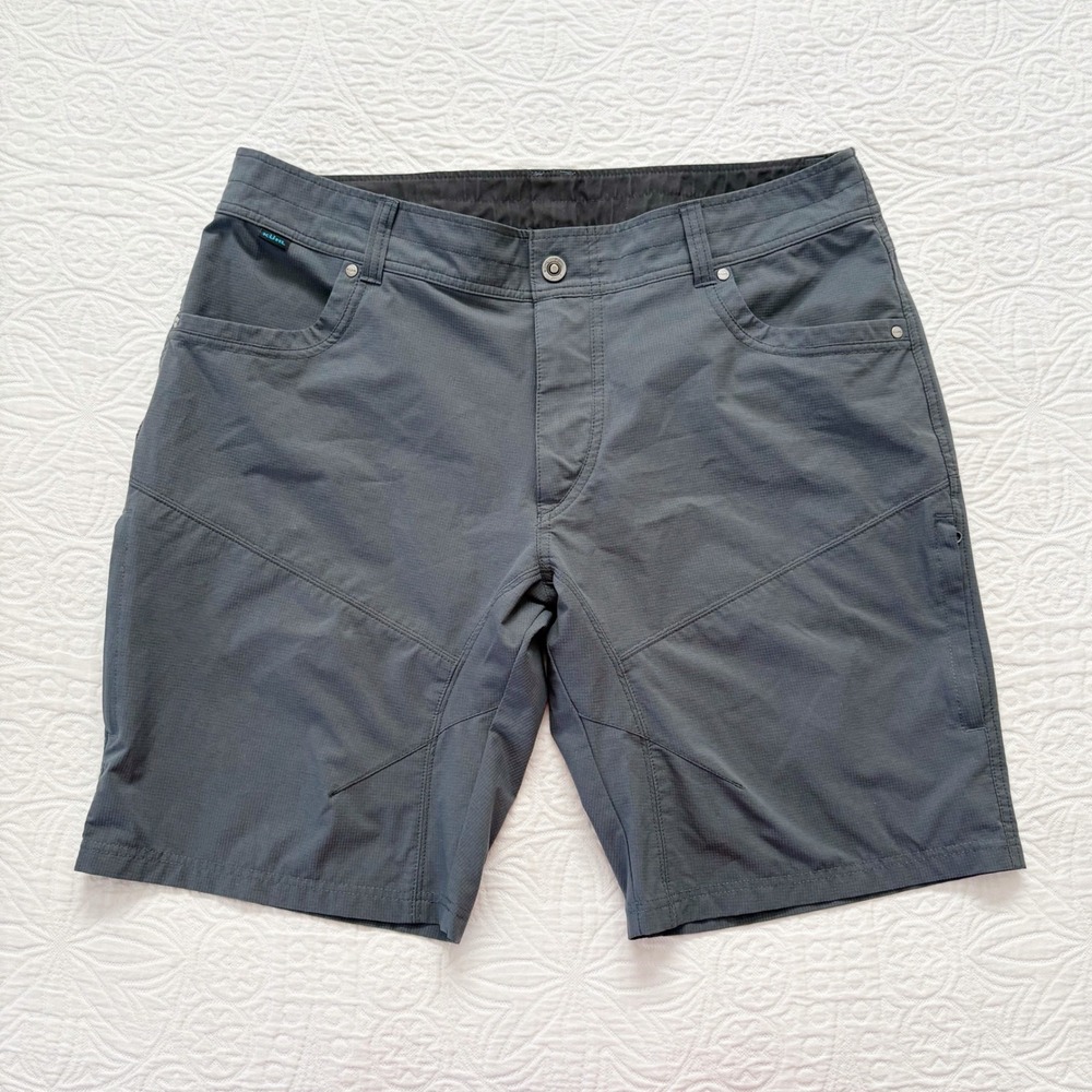 Kuhl Men's Silencr Lightweight Ripstop Kargo Shorts, Gray Sz 38